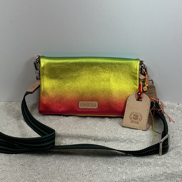 CONSUELA  Anita Uptown Crossbody Purse Luggage Tag & Friendship Bracelet Rainbow - Picture 2 of 12